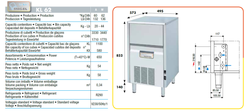 آيس ميكر MIGEL صانعة الثلج 62KG كيلو Ice maker
