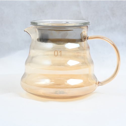 طقم قمع مع سيرفر زجاجي عسلي بلمسة خشبية V60 Drippe...