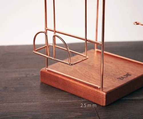 ستاند ترشيح فاخر ستيل بقاعدة خشبية لـ v60