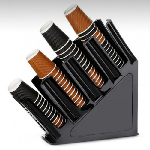 ستاند حامل أكواب بلاستيكي أربع خانات لون اسود