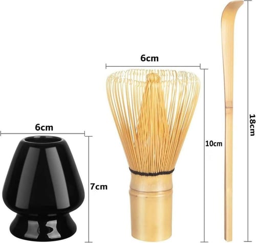 طقم أدوات تحضير الماتشا 4 قطع اسود