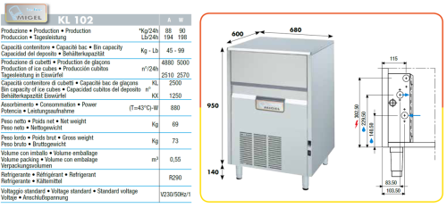 آيس ميكر MIGEL صانعة الثلج 102KG كيلو Ice maker