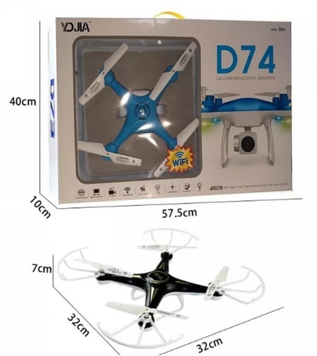 طائرة لاسلكية رباعية D74 بدون كاميرا مع ريمونت كنت...