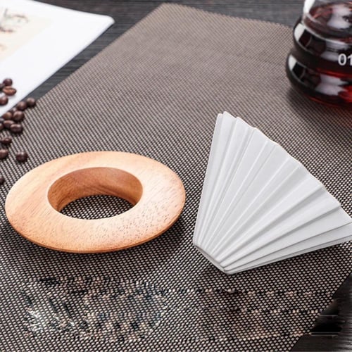 قمع 02 بقاعدة خشبية بتصميم شبيه اوريغامي