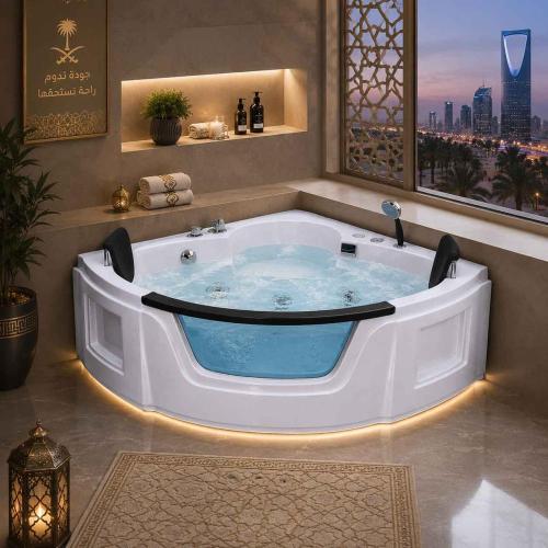 جاكوزي زاوية فاخر 135*135 سم – استرخاء متكامل بتصم...
