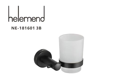 كاسة فرشاة أسنان بقاعدة ستانلس أسود Helemend