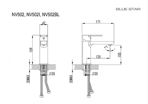 خلاط مغسلة كروم موديل MARSHALL