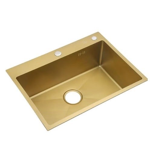 مجلى حوض واحد ستيل ذهبي مقاس85 *50 سم