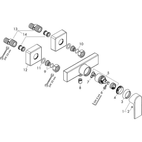 خلاط شاور او شطاف كروم فيرنيس هانس جروهي hansgrohe