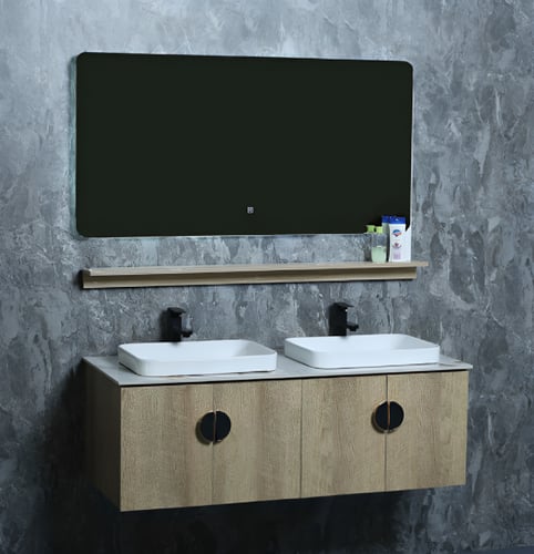 مغسله خشب حوضين مقاوم للماء بعدة ألوان 120 سم