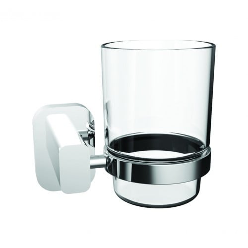 حامل فرش اسنان دائري من الزجاج الشفاف بقاعدة نحاس...