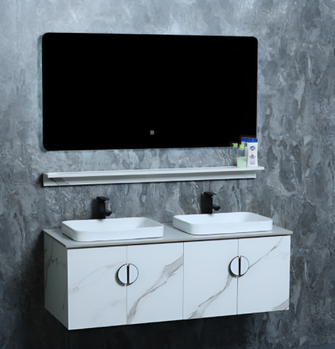 مغسله خشب حوضين مقاوم للماء بعدة ألوان 120 سم