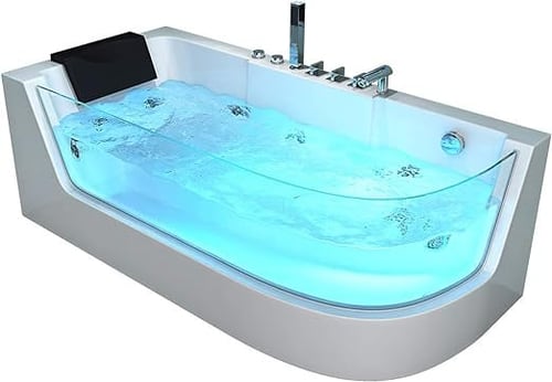 جاكوزي مستطيل مع نظام تدليك وإضاءة (59×80×170) سم...