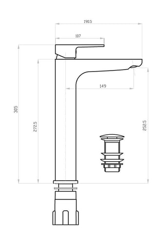 خلاط مغسلة عالي كروم SCHON لوتز LUTZ