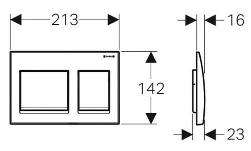 ضغاط كروم لزوم سيفون دفن ألفا مربع جيبرت GEBERIT