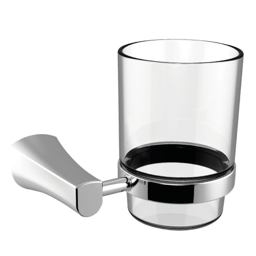 حامل فرش أسنان دائري من الزجاج الشفاف بقاعدة نحاس...