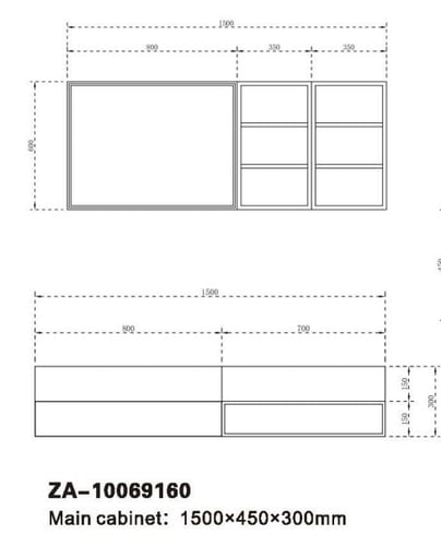 مغسلة رخام كاملة مع دولاب مقاس 150 سم مع مرايا ليد...