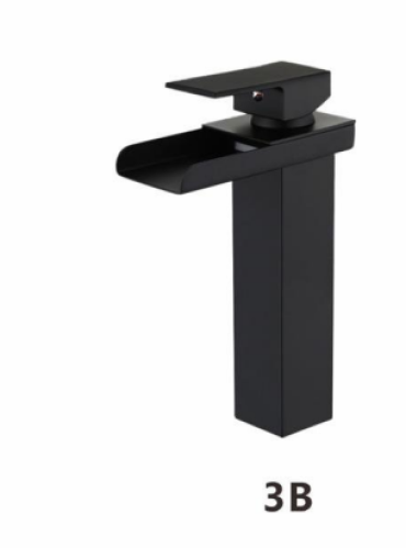 خلاط مغسلة اتوماتيك شلال أسود طويل NE-16138 3B