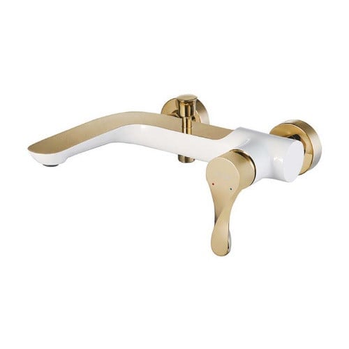 خلاط دش و بانيو مودرن لون ذهبى فى ابيض موديل HURAC...