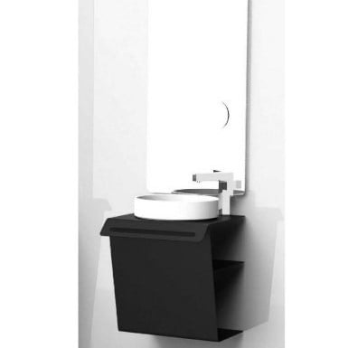 مغسلة استنل ستيل جدارى مقاس 45 سم مع مرأة بأضاءة ل...