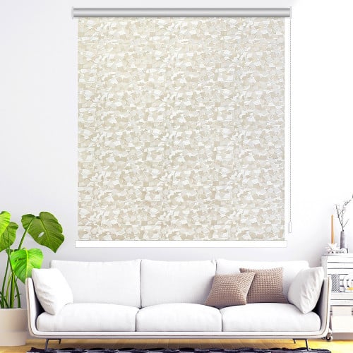 ستائر رول عازل للضواء والحرارة جاكار بخلفية بيضاء