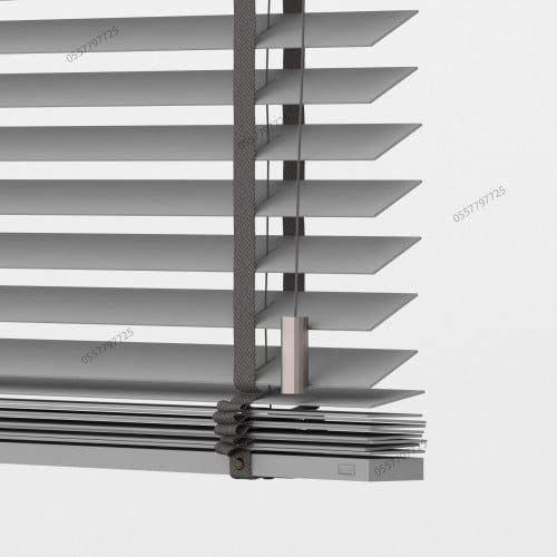 ستارة شرائح خشب صناعي كوري رمادي