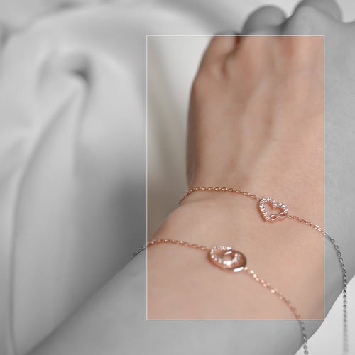 اسوارة حلقات ، من الفضة الاسترليني عيار 925 مزينة...