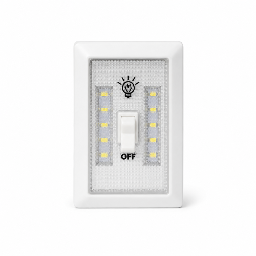 Round LED wall lamp with motion sensor and switch