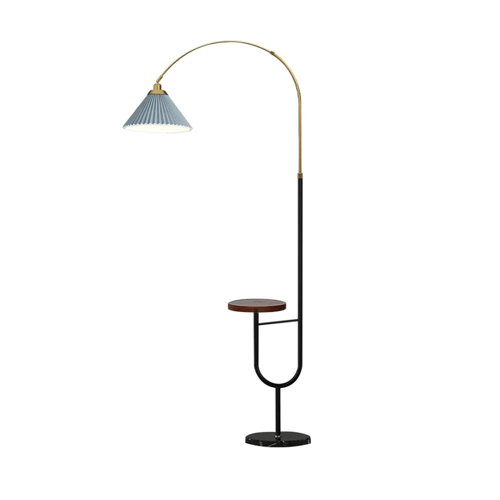 اباجورة ستأند شيري أرضية بعمود منحني - مع طاولة شح...