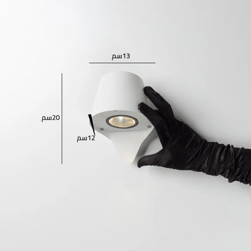 أبليك جداري خارجي دائري ابيض