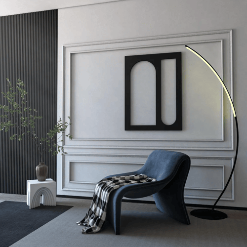 إضاءة أرضية طويلة ليد منحنية