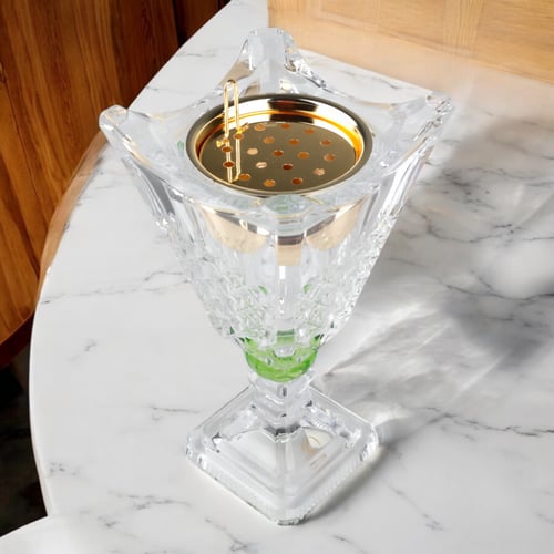 مبخرة الجوهرة كريستال من سولتير، لون شفاف وأخضر، ا...