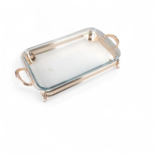 صينية فوبي بغطاء من سوليتير, اللون ذهبي، 3 لتر