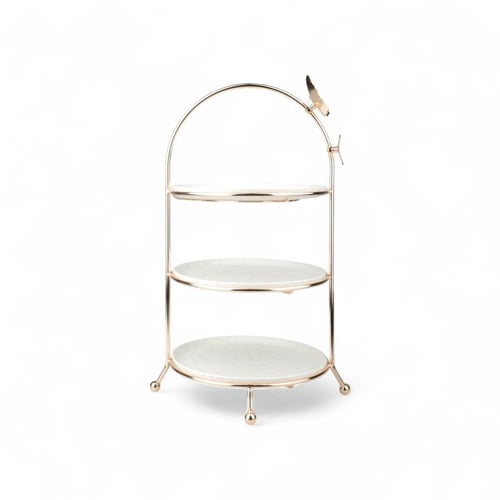 شيال الفراشة مدور الشكل 3 طبق بورسلان من سوليتير،...