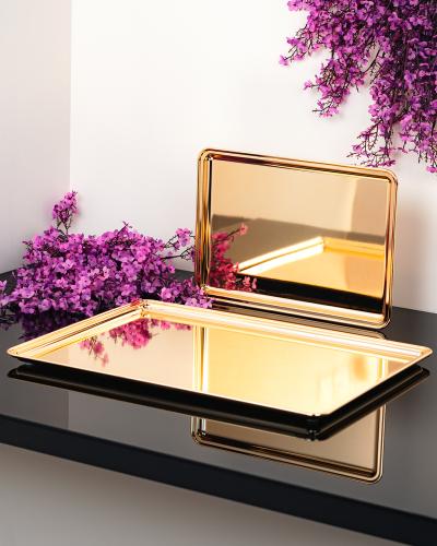 صينية تقديم فوبي من سوليتير، اللون ذهبي، الحجم كبي...