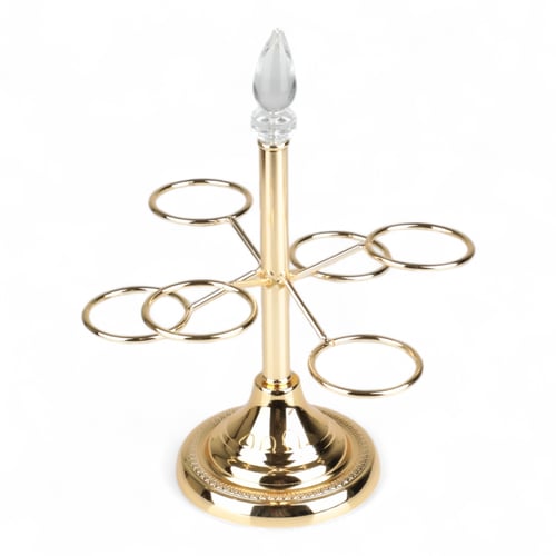 شيال فناجين قهوة من سولتير 6 حبات، لون ذهبي وشفاف