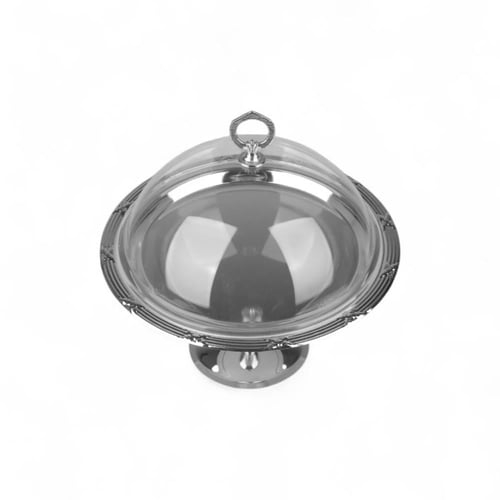 صحن كيك فوبي مع قاعدة بغطاء أكريليك من سوليتير، ال...