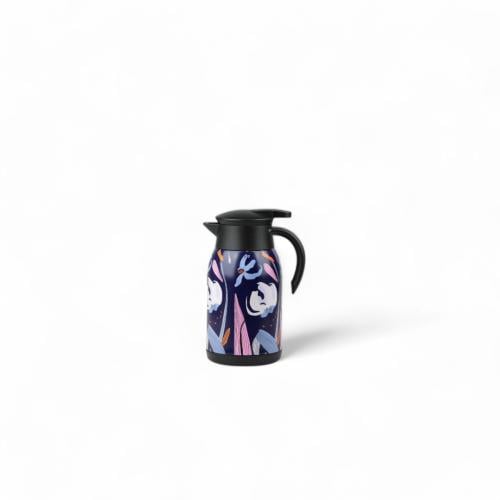 ترمس بستر ستيل متعدد الألوان بغطاء أسود، السعة 1 ل...