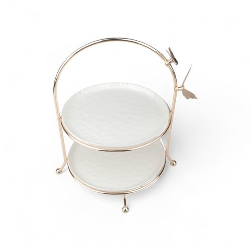 شيال الفراشة مدور الشكل 2 طبق بورسلان من سوليتير،...