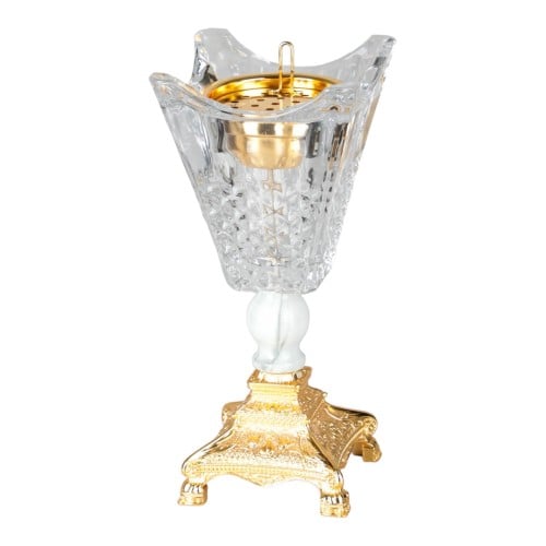 مبخرة كريستال من سوليتير، لون ذهبي و رخامي، الإرتف...