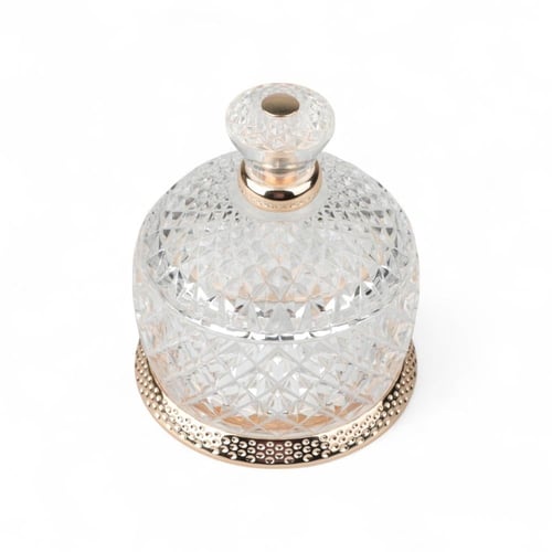 تمرية الشبك أكريليك بقاعدة معدنية، لون شفاف وذهبي