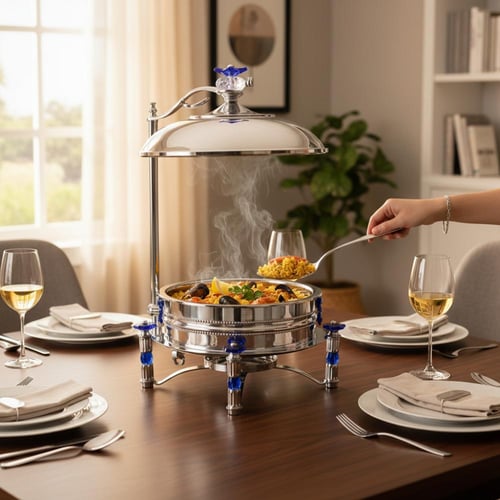 سخان طعام الوردة فضي ازرق 5 لتر