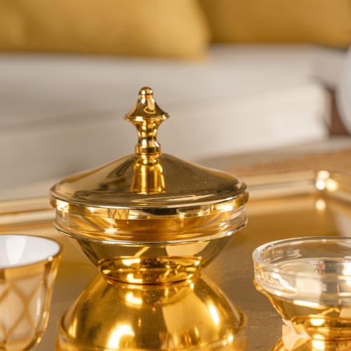 تمرية من سوليتير، اللون ذهبي، القطر 10 سم