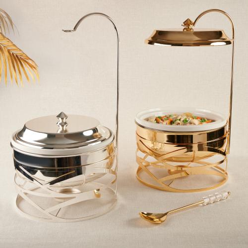 سخان طعام هندي من سوليتير، لون ذهبي، سعة 6 لتر