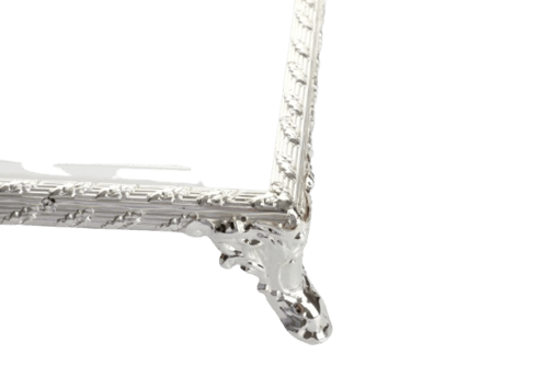 صحن تقديم فاخر مستطيل 41x20حجم كبير مطلي بأطراف لو...