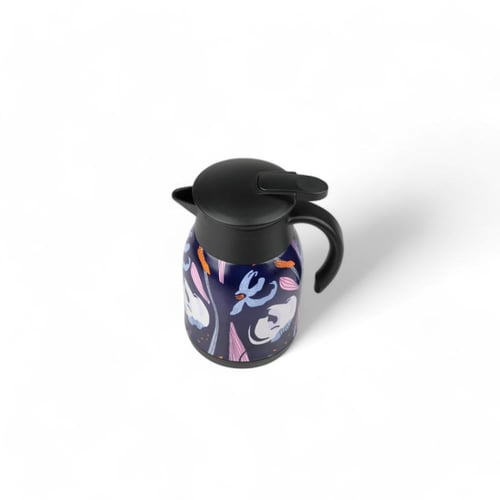 ترمس بستر ستيل متعدد الألوان بغطاء أسود، السعة 750...