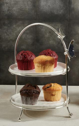 شيال الفراشة مدور الشكل 2 طبق بورسلان من سوليتير،...