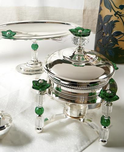 سخان طعام الوردة فضي اخضر 1 لتر