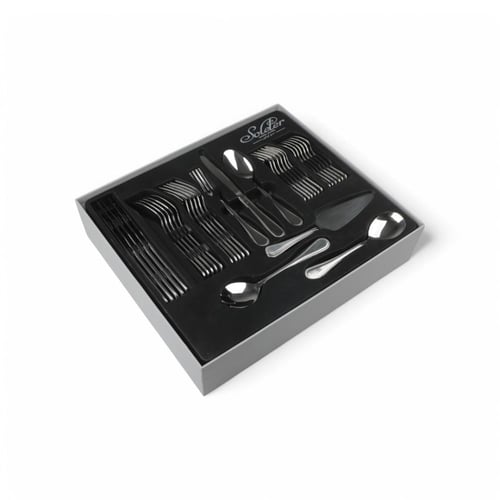 شنطة ملاعق وشوك من سوليتير طقم 72 حبة، لون فضي بنق...