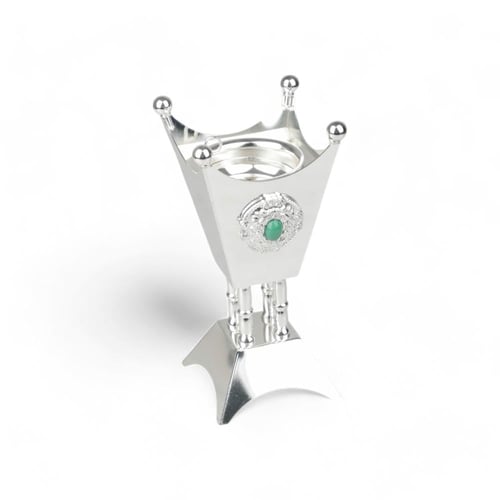 مبخرة كوين من سولتير، لون فضي وأخضر, الإرتفاع 22سم...